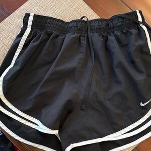 Nike Women's Black and White Athletic Shorts
